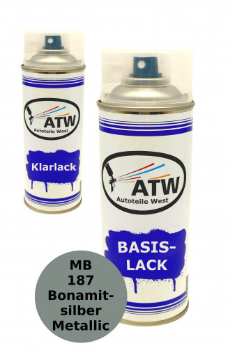 Autolack für Mercedes Benz 187 Bonamitsilber Metallic +400ml Klarlack Set